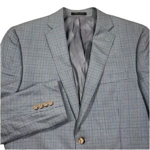 LAUREN RALPH LAUREN 40R SILK WOOL HOUNDSTOOTH CHECK MEN BLAZER SPORT COAT JACKET